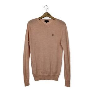 A.P.C. Men's Wool Blend Peach V-Neck Sweater Size L